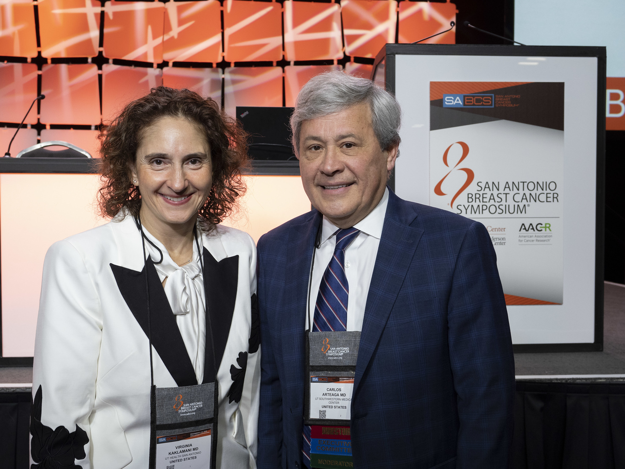 San Antonio Breast Cancer Symposium co-directors Virginia G. Kaklamani, MD, and Carlos L. Arteaga, MD.