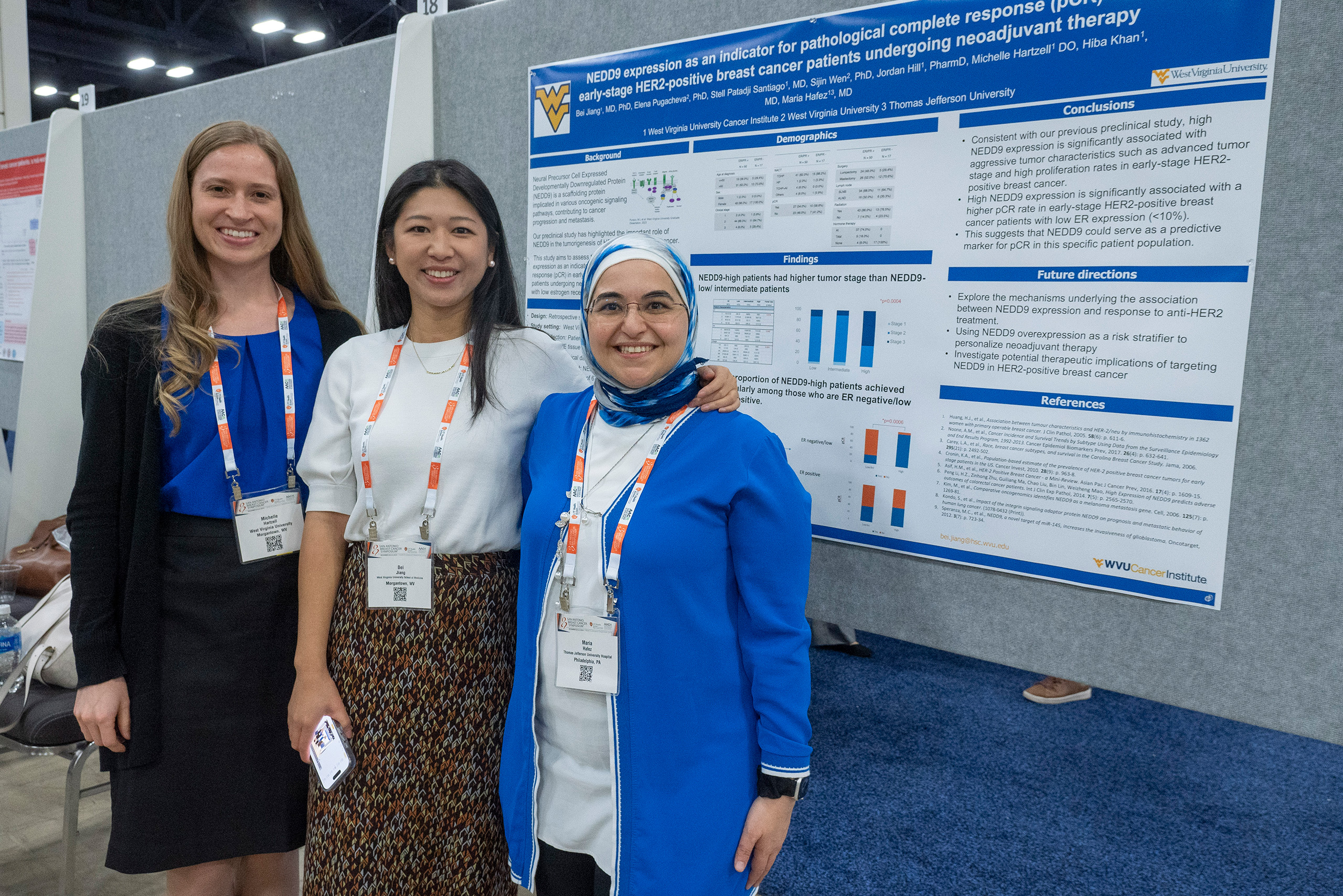 Poster presenters shared their work with attendees at SABCS 2024.